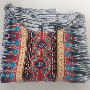 Fifth & Park Multi-Color Tribal Geometric Print Shift Dress‎ Size 10 M61014105I
